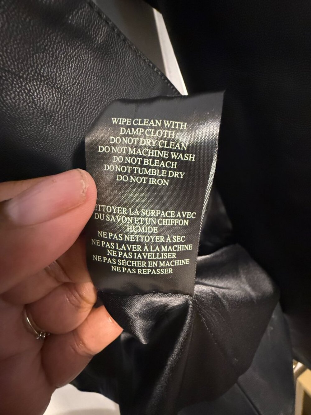 Blank NYC Black Faux Leather Blazer | Single Button | Vegan Leather | Size Small - Picture 10 of 11